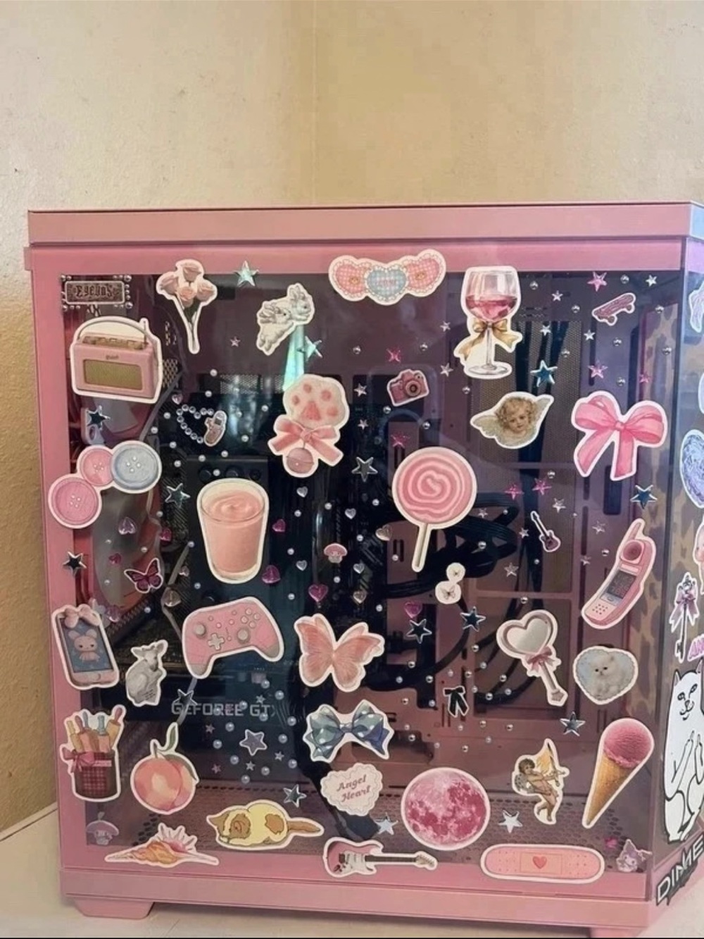 Pink Decorative Sticker-Covered PC - Picture 2 of 12